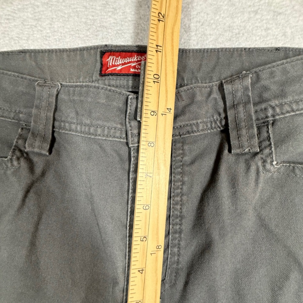 Milwaukee M650 Work Pants Mens 34x30 Gray Utility Carpenter Canvas Trousers - Picture 12 of 15